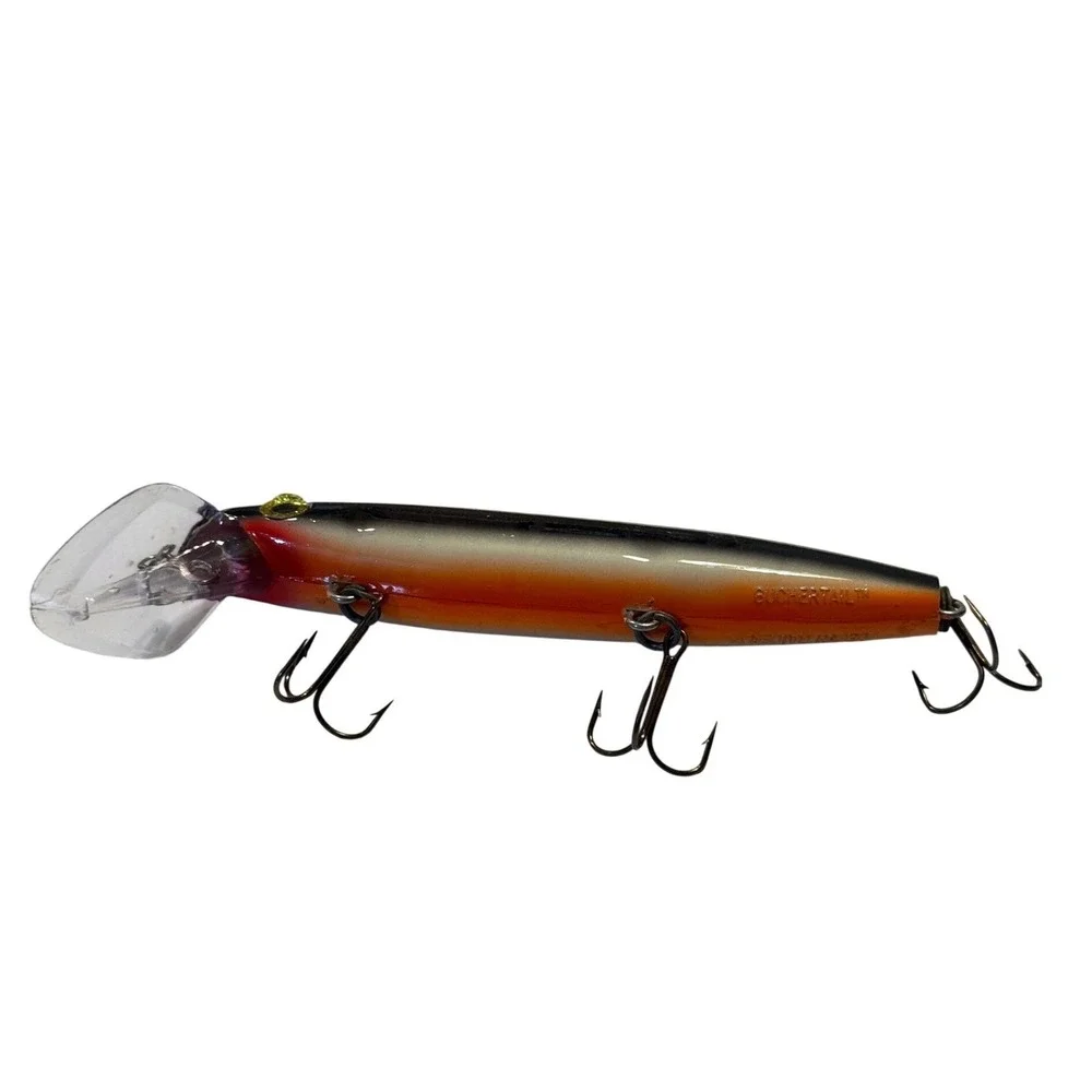 Joe Bucher Depth Raider Crankbait Musky Pike Lure Black Gold Orange 6 inch